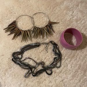 Retro Lot: Earrings, Bracelet and Necklace